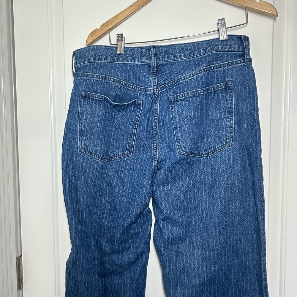 Abercrombie & Fitch The Loose High Rise Relaxed Pinstripe Blue Jeans size 32 - Picture 9 of 15